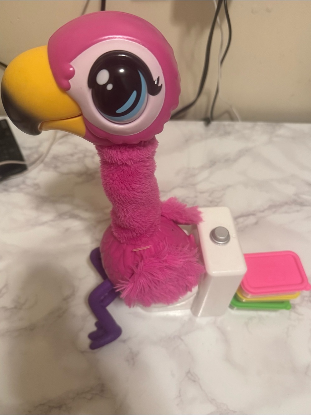 Pink Plush Flamingo Toy with Yellow Beak - Picture 1 of 3